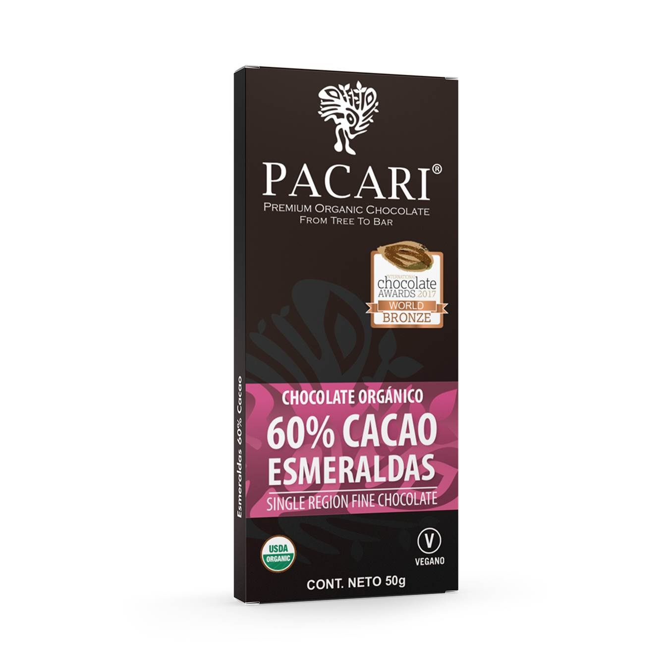 Chocolate barra 60% cacao Esmeraldas